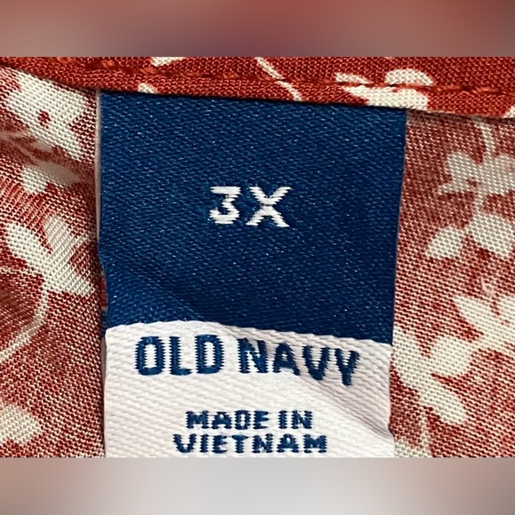 Old Navy Fit & Flare Flutter-Sleeve Tiered Smocked Midi Dress Red Floral 3X - Picture 10 of 10